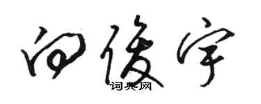 骆恒光向俊宇草书个性签名怎么写