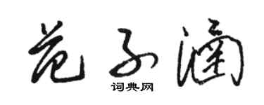 骆恒光范子涵草书个性签名怎么写
