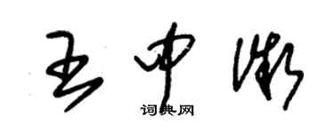 朱锡荣王中微草书个性签名怎么写