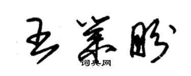 朱锡荣王业盼草书个性签名怎么写