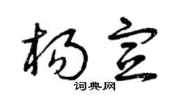 曾庆福杨宣草书个性签名怎么写