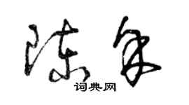 曾庆福陈余草书个性签名怎么写