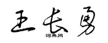 曾庆福王长勇草书个性签名怎么写