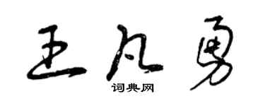 曾庆福王凡勇草书个性签名怎么写