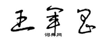 曾庆福王军昌草书个性签名怎么写