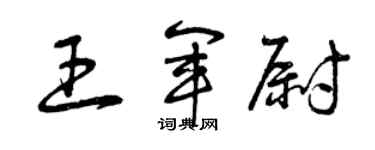 曾庆福王军尉草书个性签名怎么写