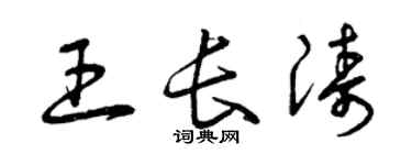 曾庆福王长涛草书个性签名怎么写