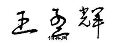 曾庆福王孟辉草书个性签名怎么写