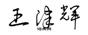 曾庆福王津辉草书个性签名怎么写