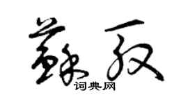 曾庆福苏殷草书个性签名怎么写