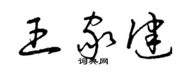 曾庆福王家健草书个性签名怎么写
