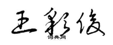曾庆福王彩俊草书个性签名怎么写