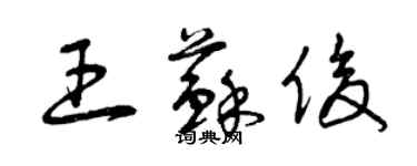 曾庆福王苏俊草书个性签名怎么写