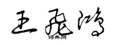 曾庆福王飞鸿草书个性签名怎么写