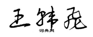 曾庆福王韩飞草书个性签名怎么写
