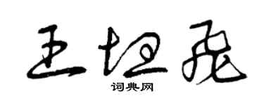 曾庆福王坦飞草书个性签名怎么写