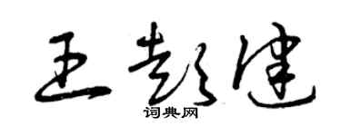 曾庆福王彭健草书个性签名怎么写