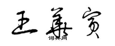 曾庆福王华宾草书个性签名怎么写