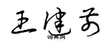 曾庆福王健前草书个性签名怎么写