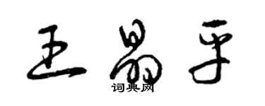 曾庆福王晶平草书个性签名怎么写