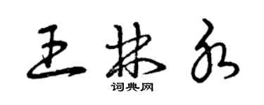 曾庆福王林水草书个性签名怎么写