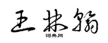 曾庆福王林翰草书个性签名怎么写
