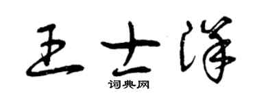 曾庆福王士洋草书个性签名怎么写