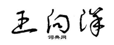 曾庆福王向洋草书个性签名怎么写