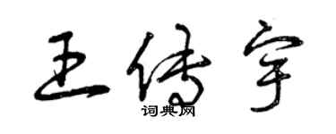曾庆福王传宇草书个性签名怎么写