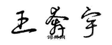 曾庆福王奔宇草书个性签名怎么写