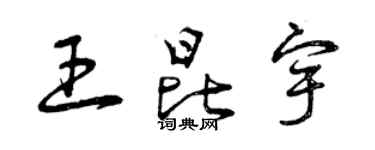 曾庆福王昆宇草书个性签名怎么写