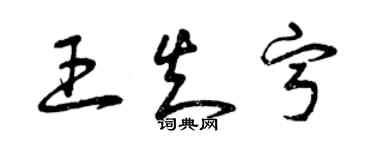 曾庆福王知宁草书个性签名怎么写