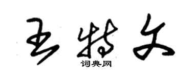 朱锡荣王特文草书个性签名怎么写