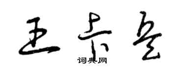 曾庆福王卡兵草书个性签名怎么写