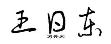 曾庆福王日东草书个性签名怎么写