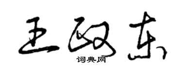 曾庆福王政东草书个性签名怎么写