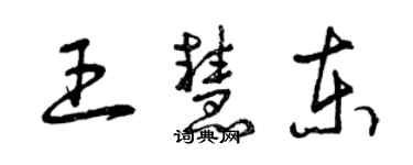 曾庆福王慧东草书个性签名怎么写