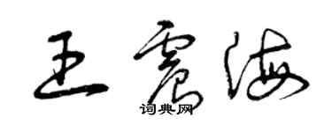曾庆福王震海草书个性签名怎么写