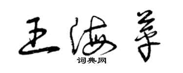 曾庆福王海苹草书个性签名怎么写