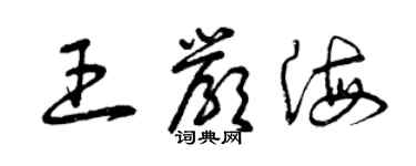 曾庆福王严海草书个性签名怎么写