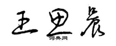曾庆福王思晨草书个性签名怎么写