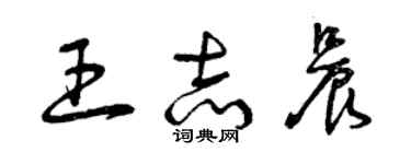 曾庆福王志晨草书个性签名怎么写