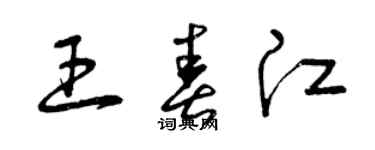 曾庆福王春江草书个性签名怎么写