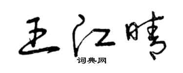 曾庆福王江晴草书个性签名怎么写