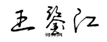 曾庆福王鉴江草书个性签名怎么写