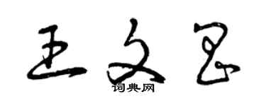 曾庆福王文昌草书个性签名怎么写