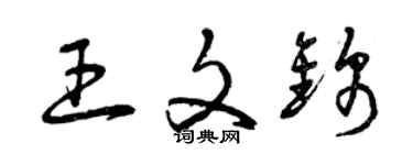 曾庆福王文锦草书个性签名怎么写