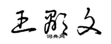 曾庆福王显文草书个性签名怎么写