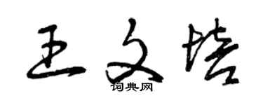 曾庆福王文培草书个性签名怎么写