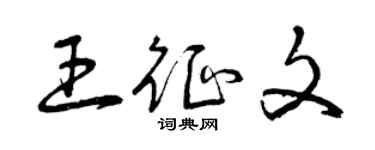 曾庆福王征文草书个性签名怎么写